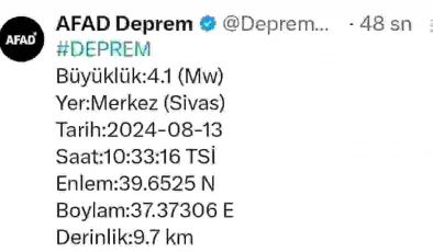 Sivas’ta 4.1 Büyüklüğünde Deprem: Kandilli ve AFAD’dan Farklı Raporlar